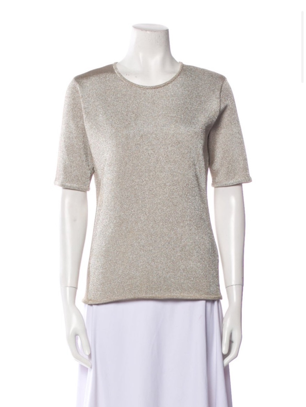 Ralph Lauren Black Label Metallic Beige Crewneck Sweater